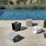 Bontempi pattern outdoor end tables - Luxury Furniture Mercato Interiors